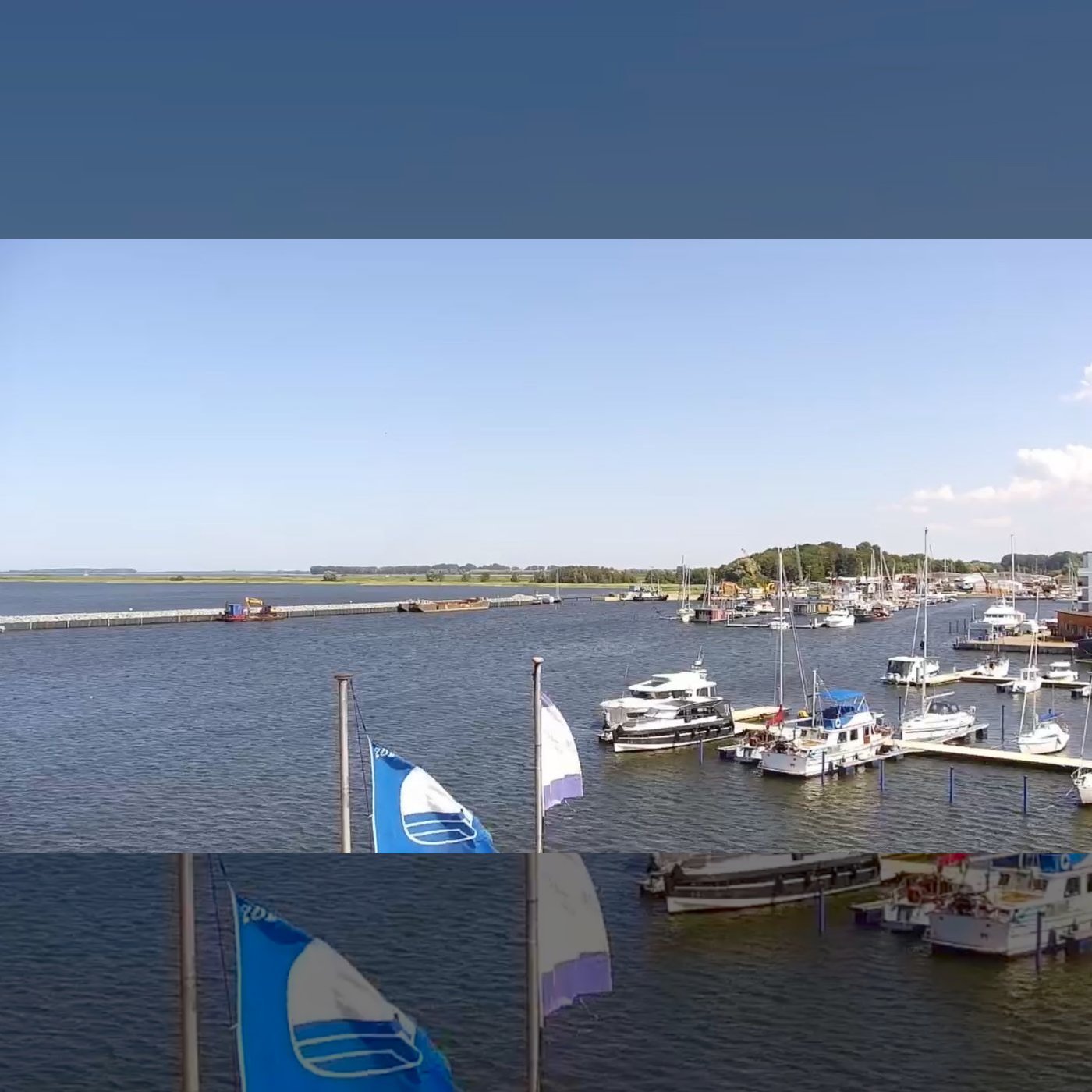 Webcam im Hafen von Barth mit Bodden und Ostsee