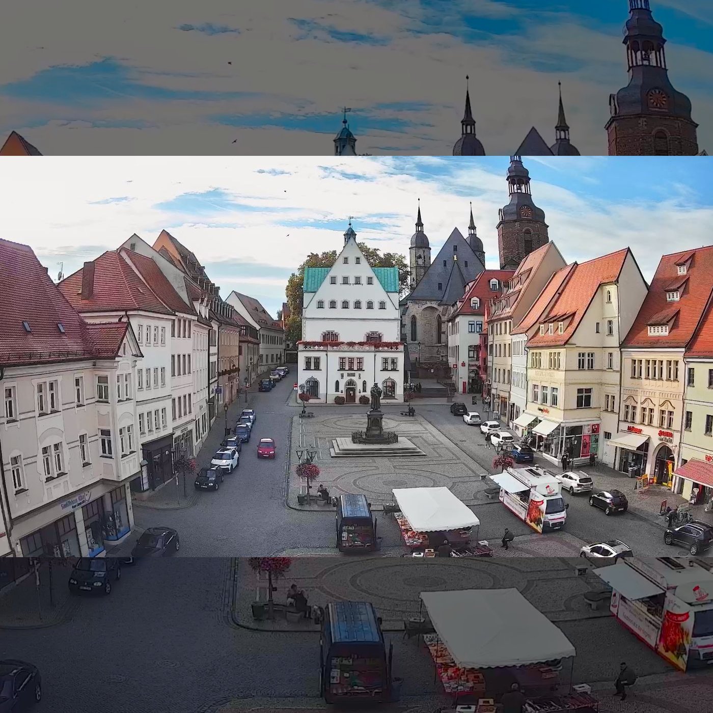 HD Live Webcam in der Lutherstadt Eisleben – Blick auf den historischen Marktplatz