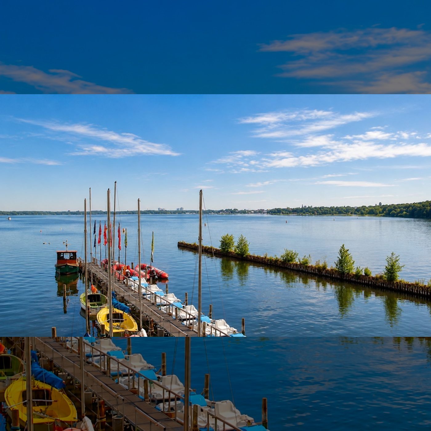 Webcam am Müggelsee mit Surf-und Segelschule